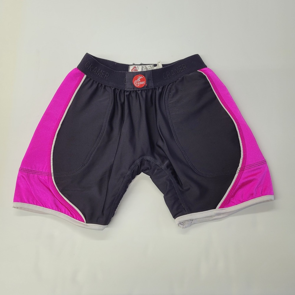 Cramer Compression Padded‎ Shorts Small Black Pink Youth Football Girdle Spandex